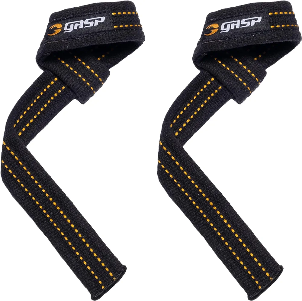 Gasp Gym Lifting Straps | 23" Cotton Wrist Straps for Weightlifting, Workout, Powerlifting, Strength Training and Deadlifts for Men & Women - Adjustable Size, Loop Style, Improves and Strengthens Grip