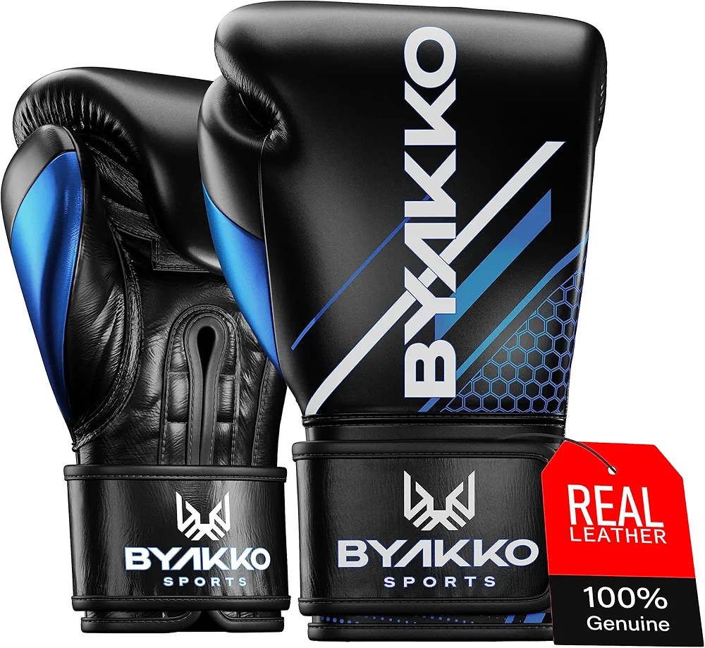 Byakko Boxing Gloves Men Women - Genuine Cowhide Leather Training Sparring Gloves, Kickboxing Gloves for Muay Thai, MMA, Punching Bag Gloves Workout - 10 12 14 16 Oz Guantes de Boxeo