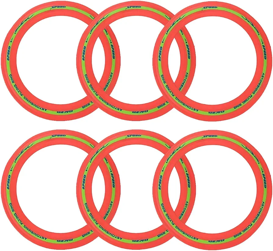 Flying Aero Discs, 6 Pack Sports Outdoor Pro Flyer Rings | Plastic Toy Ultimate Glider Toss Game for Kids and Adults (11 inches)