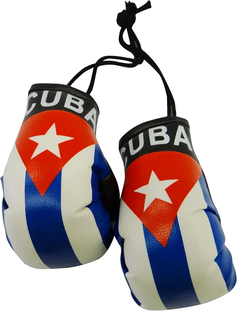 Cuba Country Flag Mini Boxing Gloves to Hang Over Your Automobile Mirror New