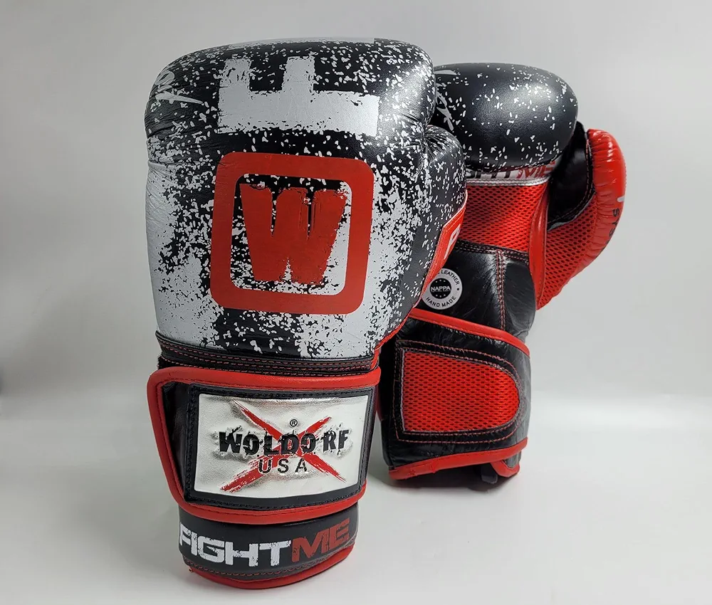 Boxing Gloves Muay Thai Training, Professional Maya Hide Leather Sparring Gloves Pro Punching Bag Mitts Kickboxing Fighting, Grappling Gloves