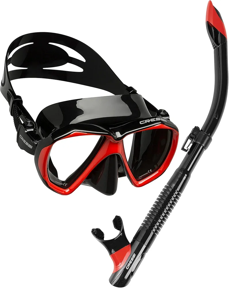 Cressi Adult Snorkeling Kit: Mask + Snorkel, Dual Lens Mask Made of Soft Silicone: Perfect Seal & Perfect Fit - Ranger & Tao: designed in Italy