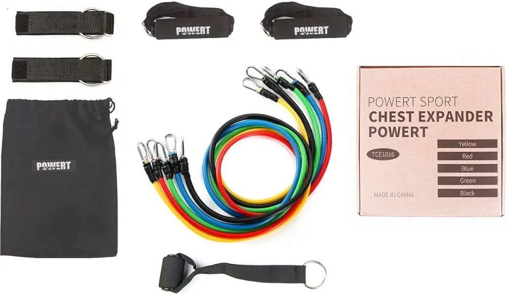 11 PCS Resistance Bands Set, Portable Exercise and Workout Bands Set, Perfect for Physical Therapy, Resistance Training and Wide Range of Workouts in Home Gym