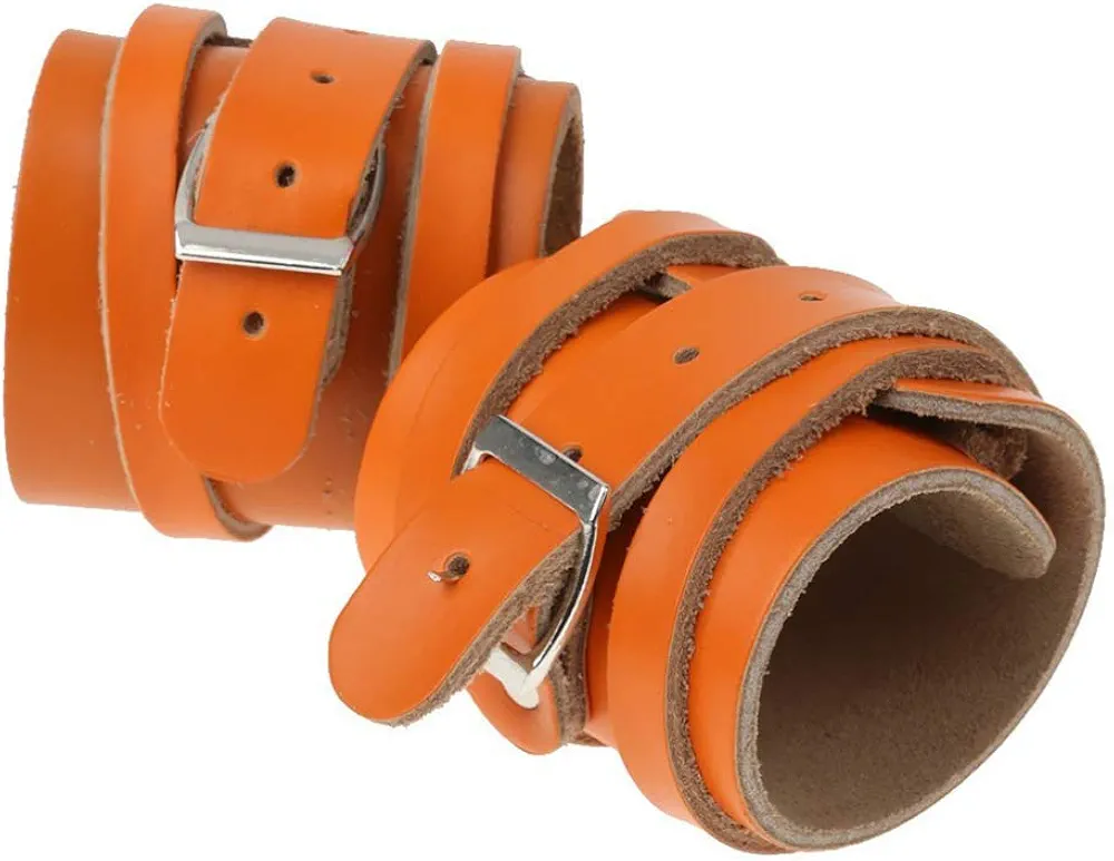Ciieeo Leather Wrist Cuffs 1 Pair Weightlifting Leather Bracers Wrist Wraps Weightlifting Adjustable Wrist Wraps for Powerlifting, Strength Training, Bodybuilding Mens Leather Bracelet