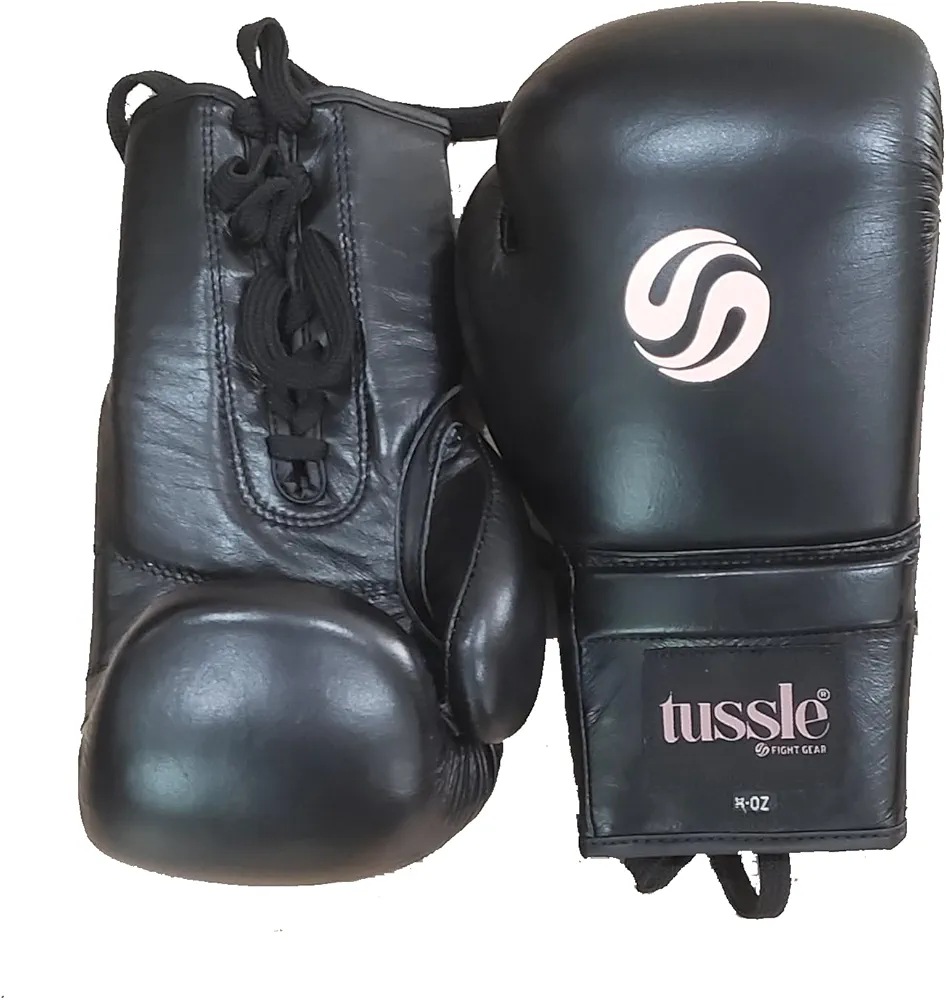 Tussle Women Lace up Boxing & Sparring Training Gloves – Premium Leather Laced Closure Kickboxing Glove – Ideal for Heavy Punching Bags, MMA, Muay Thai & Martial Arts, Mitts Pads Workout for Women’s