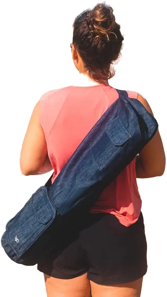 Eco Friendly Yoga Mat Bag | Organic Yoga Bag For Extra Wide Mats | Yoga Mat Carrier for Men & Women: Full Zip, Adjustable Carry, Pockets, GOTS 100% Cotton Canvas