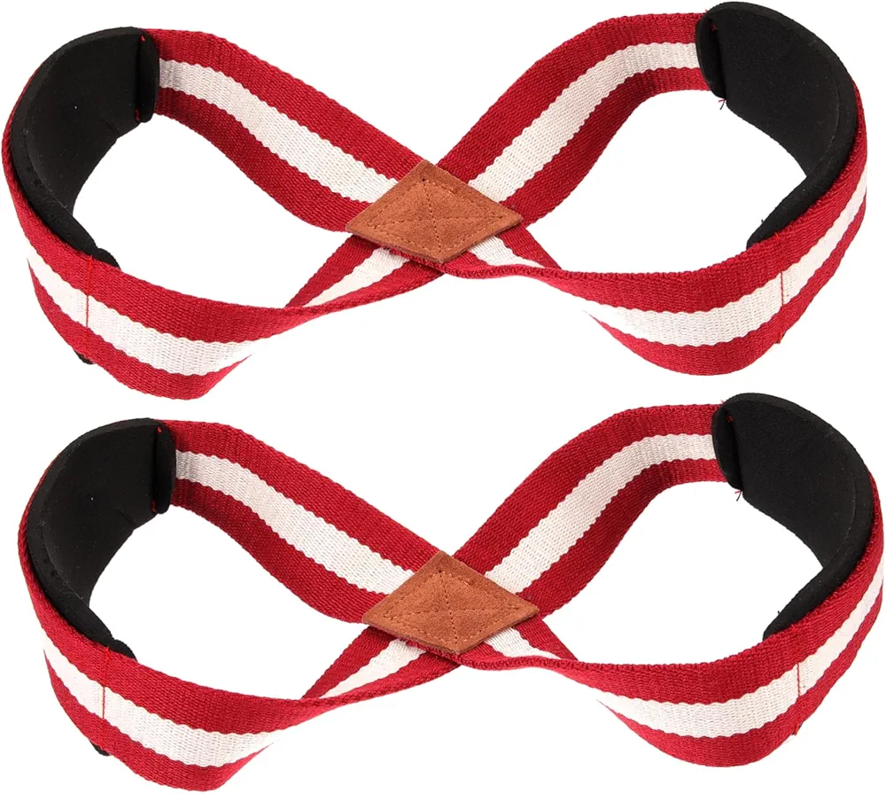 KICHOUSE Professional Gym Strap Brace Weight Lifting Wrist Straps Thick Diving Fabric Red Grip Strength Tester