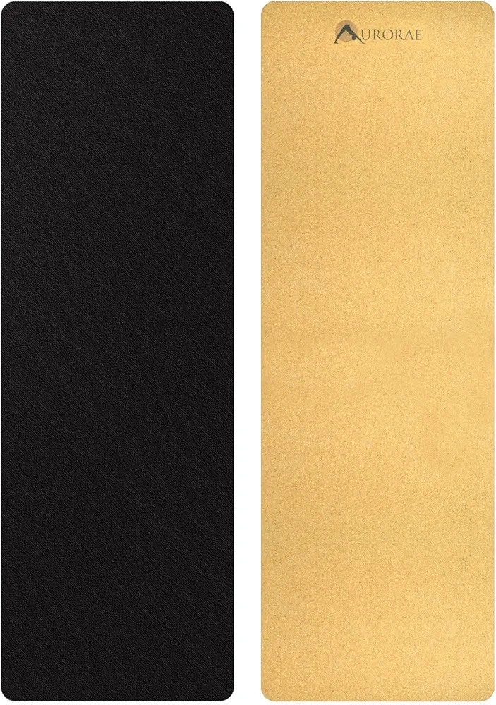 AURORAE PRO Natural Cork/Rubber Yoga Mat. 73" x 24 1/2" x 5mm Thick. Anti Tear and Slip Free