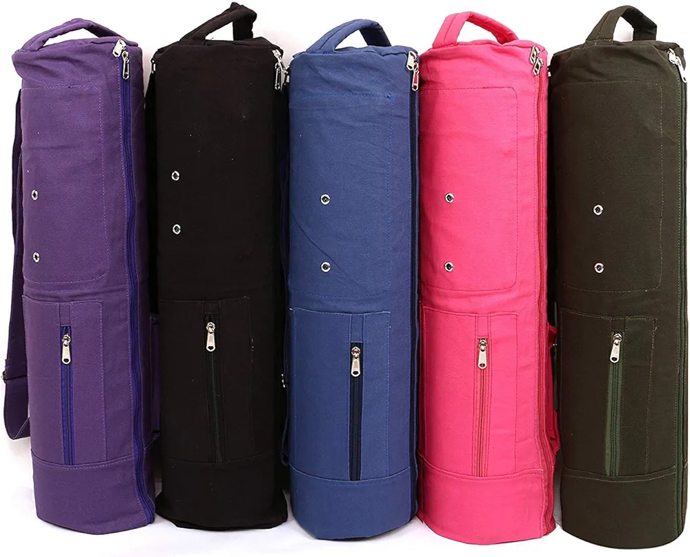 KD Yoga Bag MAT Cover Full Zip Carry with Multiple Pockets Storage Area Adjustable Strap - Jamun, One Size