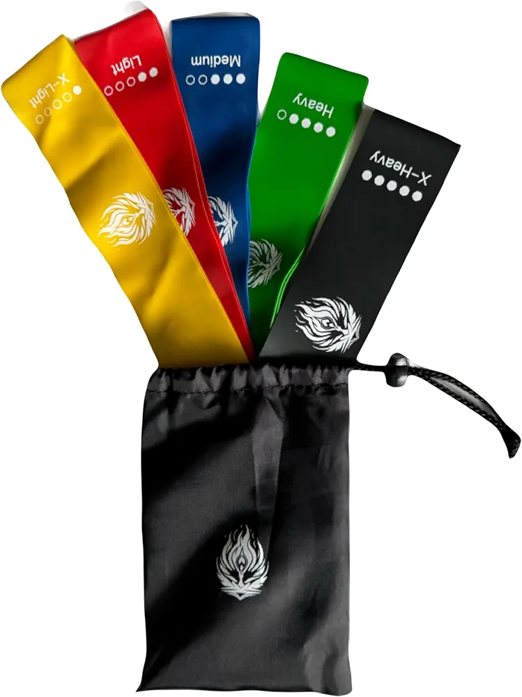 EnduraBand Resistance Workout Bands for Exercise, Set of 5 with Portable Bag