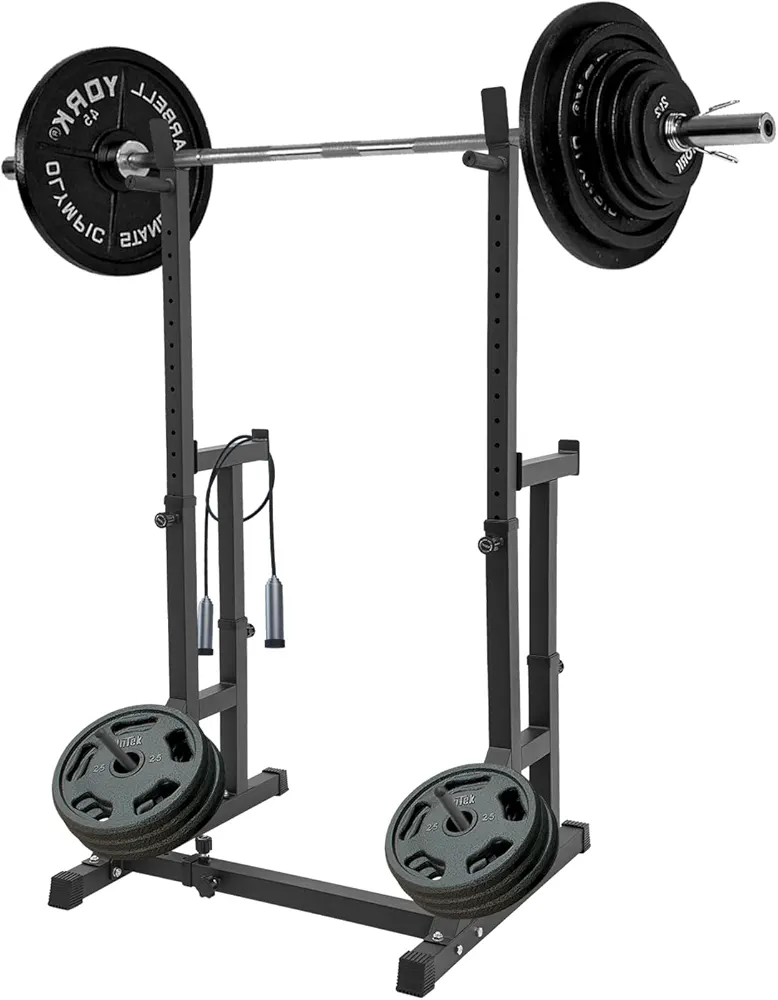 Barbell Rack, Adjustable Squat Rack Bench Press Rack Push Up Multi-Function Weight Lifting Gym/Home Gym, Portable Dumbbell Racks Stands with Barbell Plate Storage for Bench Presses, Shoulder Presses
