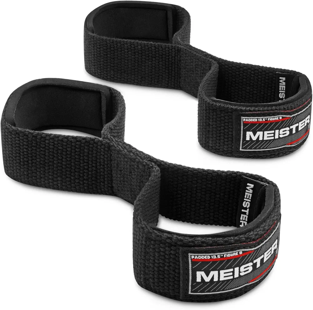 Meister Figure 8's Weight Lifting Straps - Neoprene Padded (Pair)