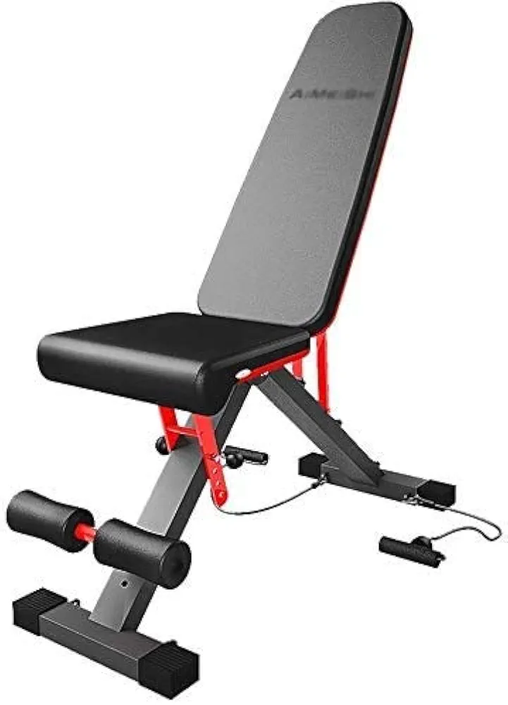 Weight Bench Adjustable, Foldable Utility Workout Bench Sit Up Incline Abs Benchs, Press Exercise Gym Bench for Weightlifting,Black