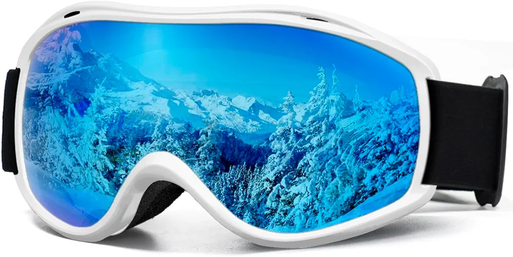 SPOSUNE OTG Ski Goggles Men Women, Over Glasses Anti Fog Snowboard Goggles, UV Protection Snow Goggles for Adult & Youth