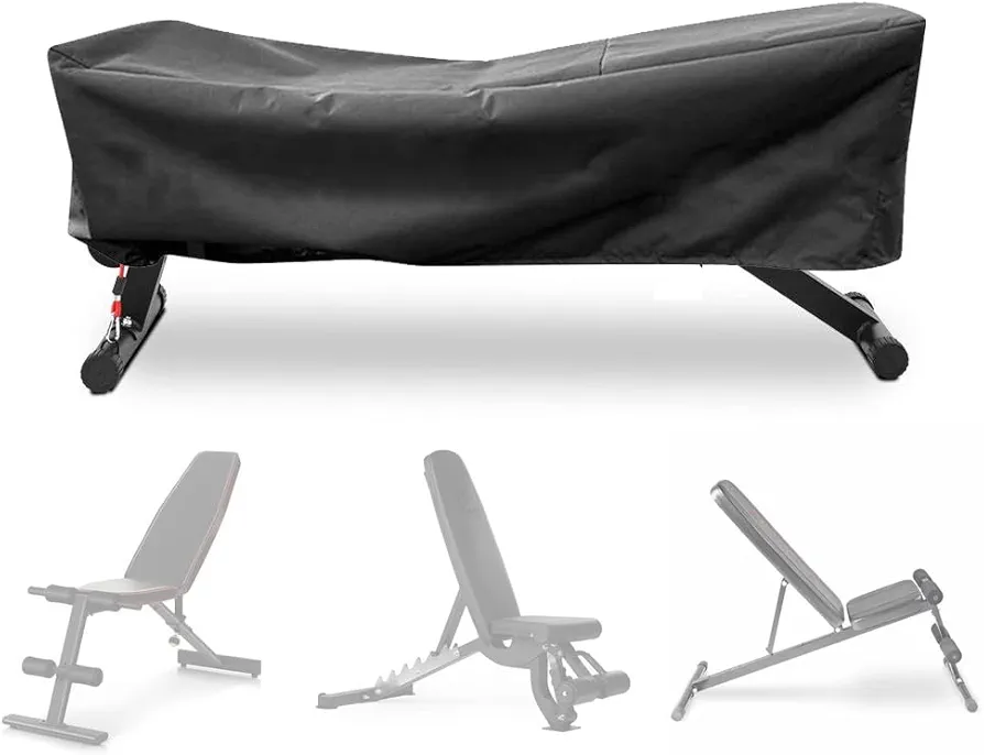Sit-up Board Cover Adjustable Weight Bench Waterproof Cover Outdoor Indoor Exercise Workout Bench Protective Cover with Drawstring for Weight Bench, Fitness Bench (Black/152x46x54cm)