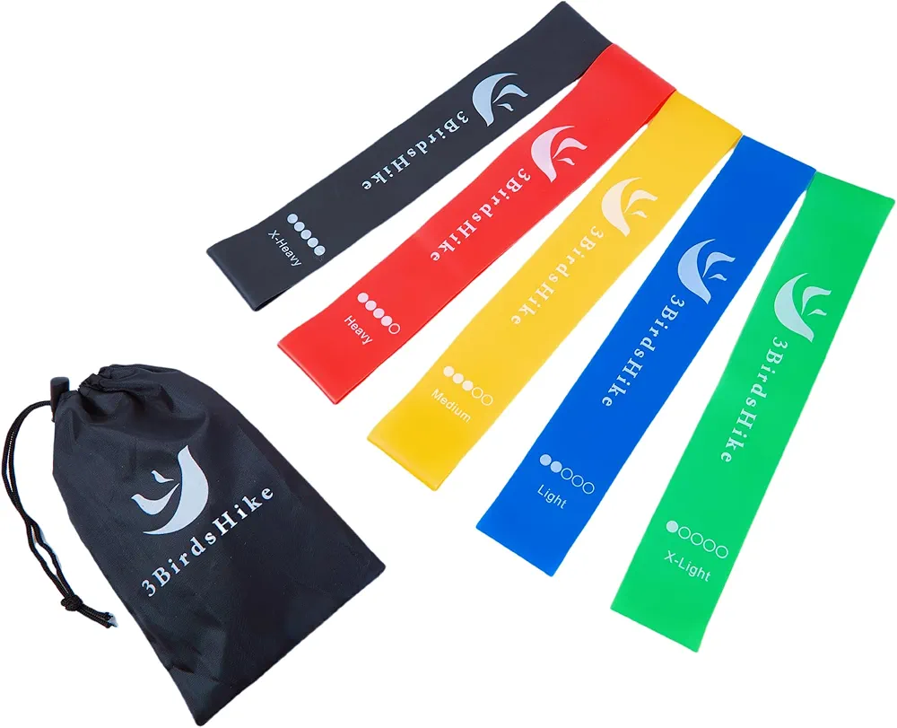 Exercise Bands, Resistance Bands, Stretch Bands, Set of 5 - Portable Fitness Bands for Full Body Workouts