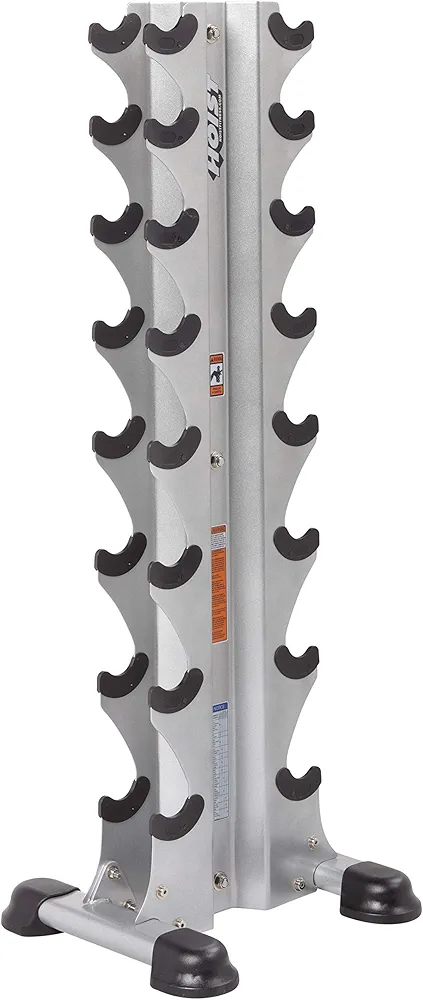 HOIST Fitness 8-Pair Vertical Dumbbell Rack & Weight Storage Organizer for Home Gym - Accommodates Hexagonal Dumbbells only (not Included)