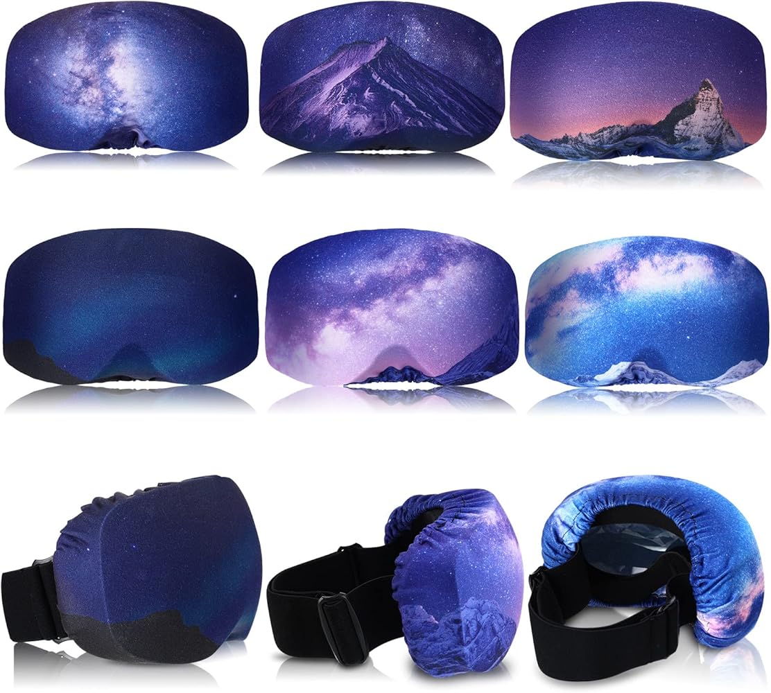 6 Pcs Ski Snowboard Goggle Cover Sleeve, Goggle Cover Microfiber Protective Lens Scratch Dust Protection for Travel Apres
