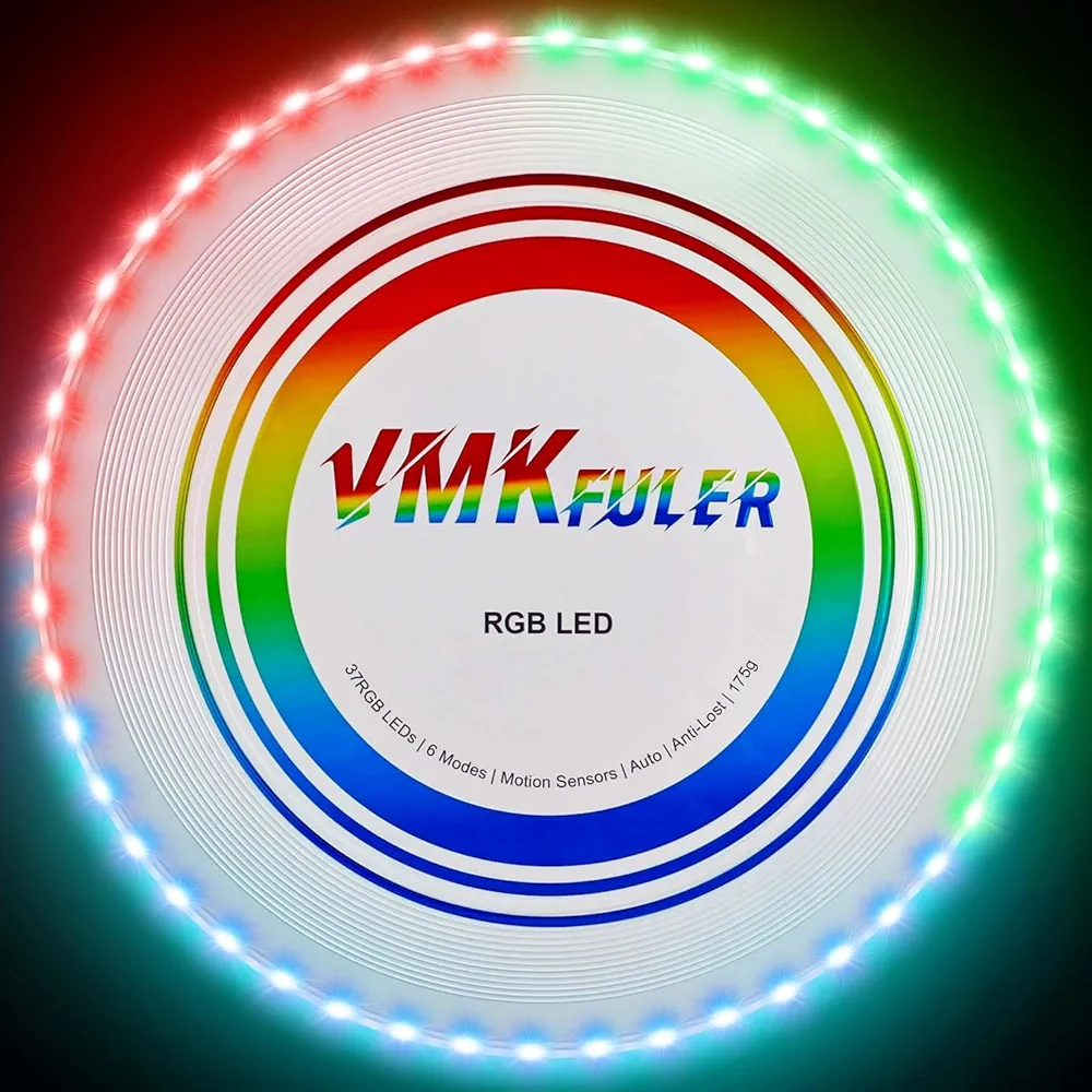 LED Flying Disc-RGB LED, Light Up Ultimate Flying Disc, Smart Modes, Anti-Lost, Rechargeable, Ideal for Adult/Boys/Teens/Kids, 175g
