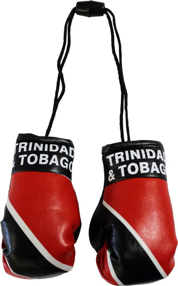 Trinidad and Tobago - Novelty Mini Boxing Gloves with Black Snap Connection