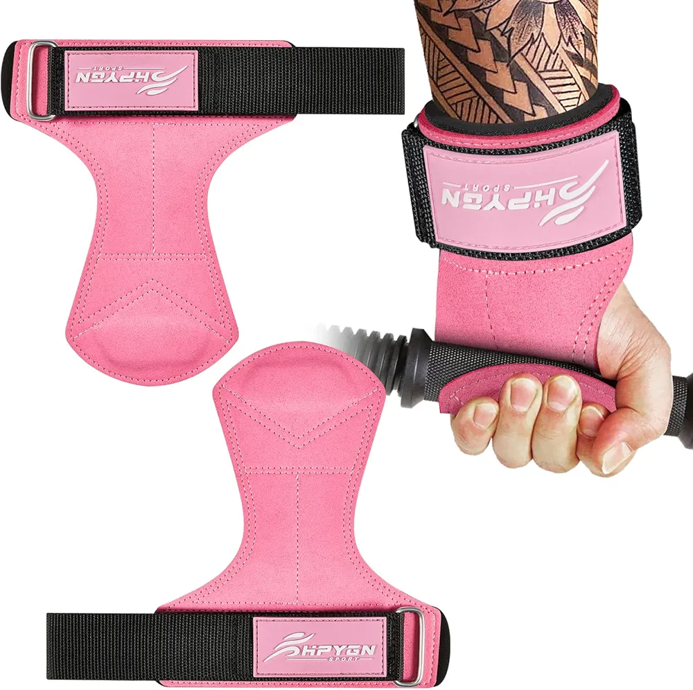 Lifting Straps, Gym Hand Grips, Weight Lifting Wrist Wraps for Heavy Powerlifting, Deadlifts, Strength Training, Rows, Pull Ups, Adjustable Gym Hand Gloves Support with Neoprene Padded for Men, Women