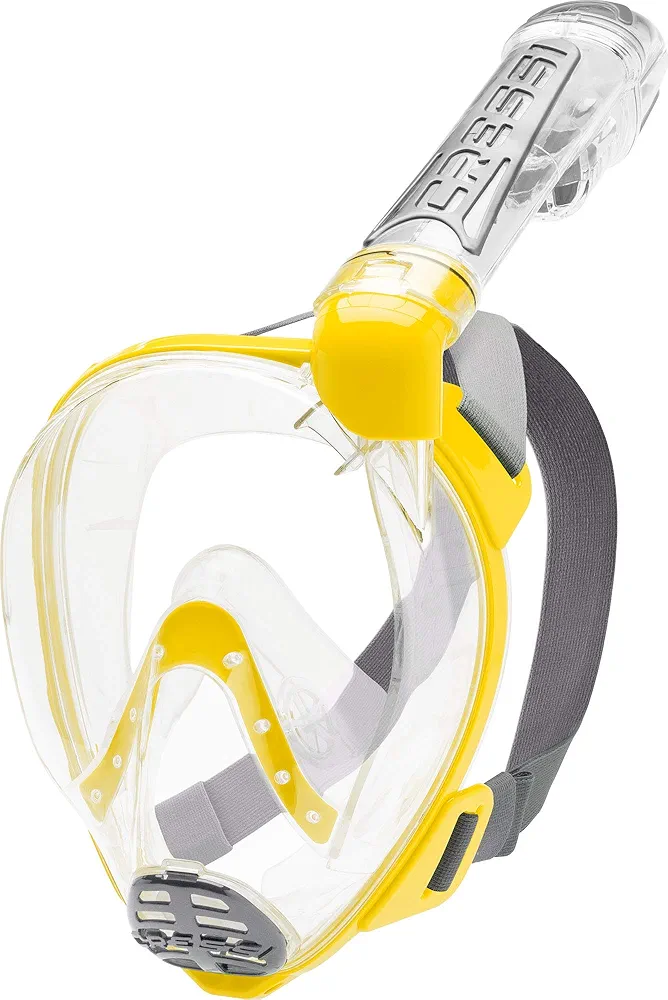 Cressi Adult Snorkeling Full Face Mask - Wide Clear View, Anti-Fog System - Easy Breathing: Safety First - New 2019 - Duke Dry: Designed in Italy: Quality Since 1946
