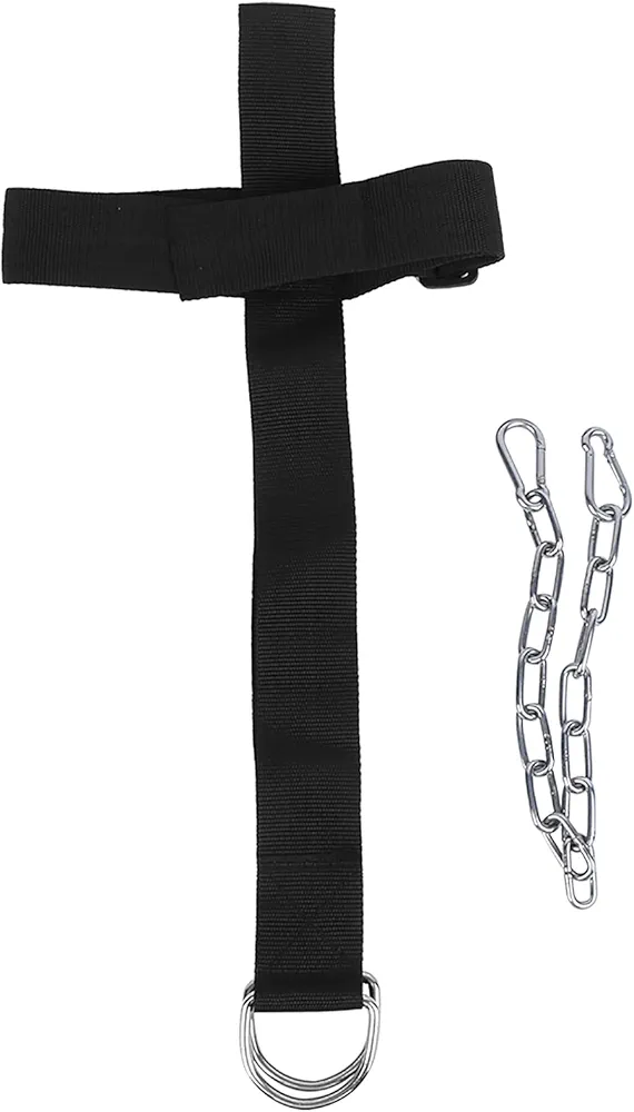 Heads Neck Trainer, Heads Harness Belt, Neck Exerciser, Shoulders Bear Load Strength Training Harness Attachment Weight Lifting with Adjustable Neck Strap and Steel Chain for Neck Workout Equipment