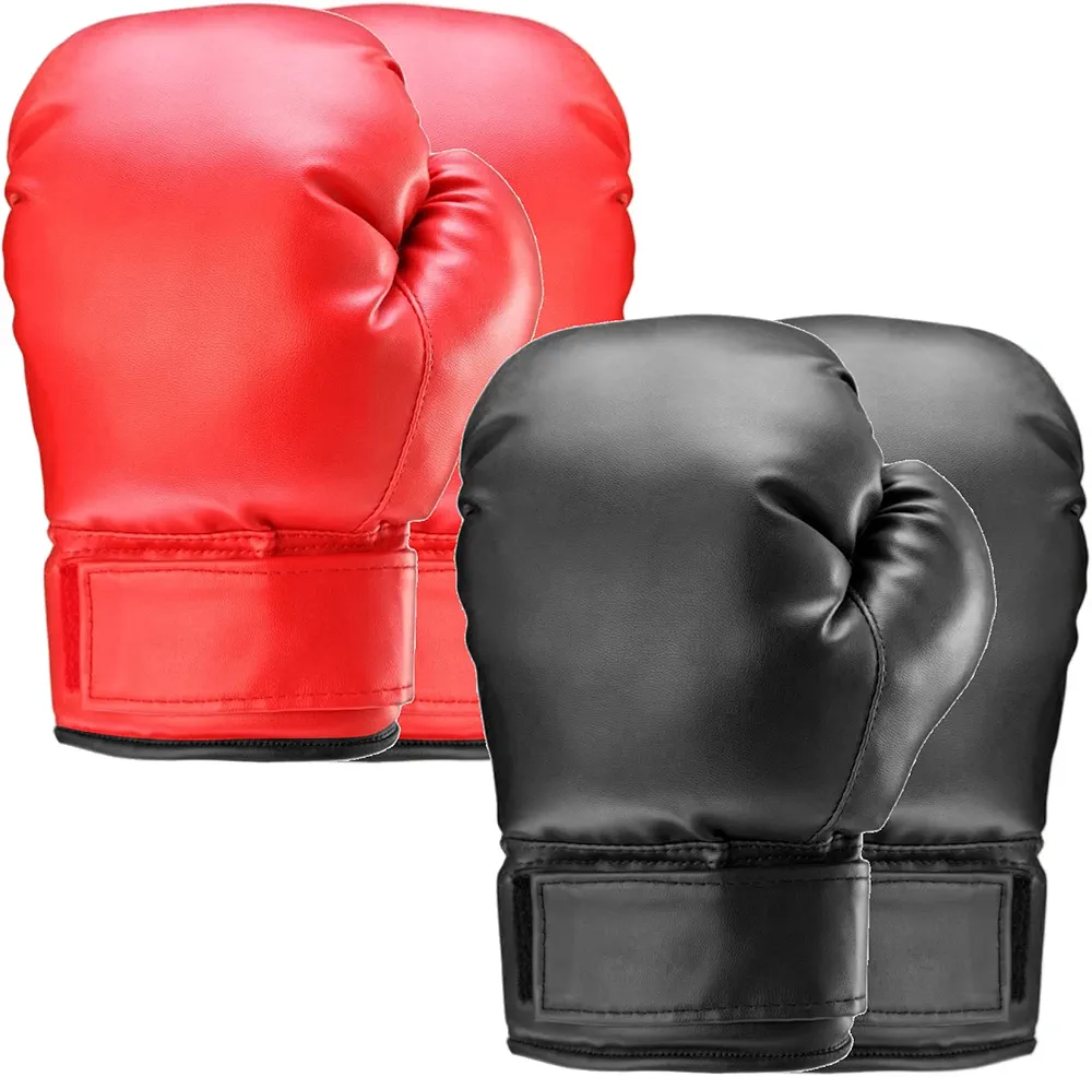 2 Pair Boxing Training Gloves Punching Bag Gloves Set, Shockproof Gloves for Punch Bag Training Playing Suitable for Beginners & Kids