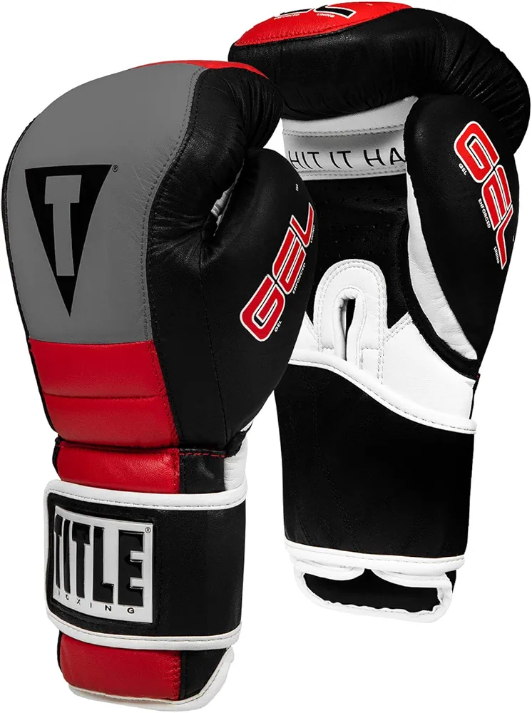 Title Gel Rush Bag Gloves, Black/Gray/Red, 16 oz