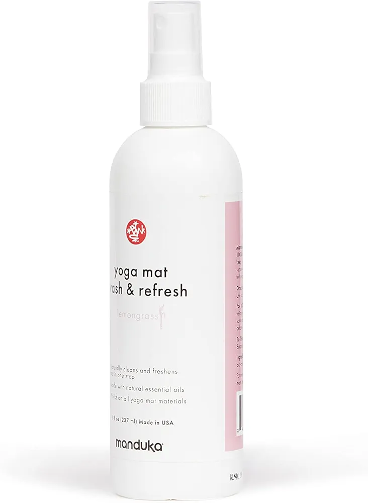 Manduka Yoga Natural Mat Wash and Refresh - 100% Natural, Essential Oils, Non Irritating, Pet Friendly, Fresh Scent, Various Sizes and Scents