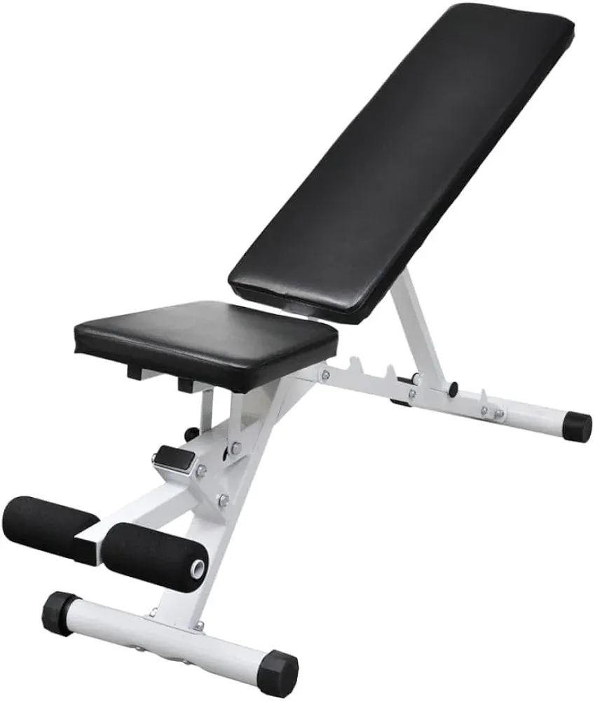 vidaXL Adjustable Fitness Workout Utility Bench - Heavy-Duty Steel Construction, 5 Levels of Backrest, Perfect for Improvement of Physical Fitness, Home Gym, Commercial Use, Easy Assembly