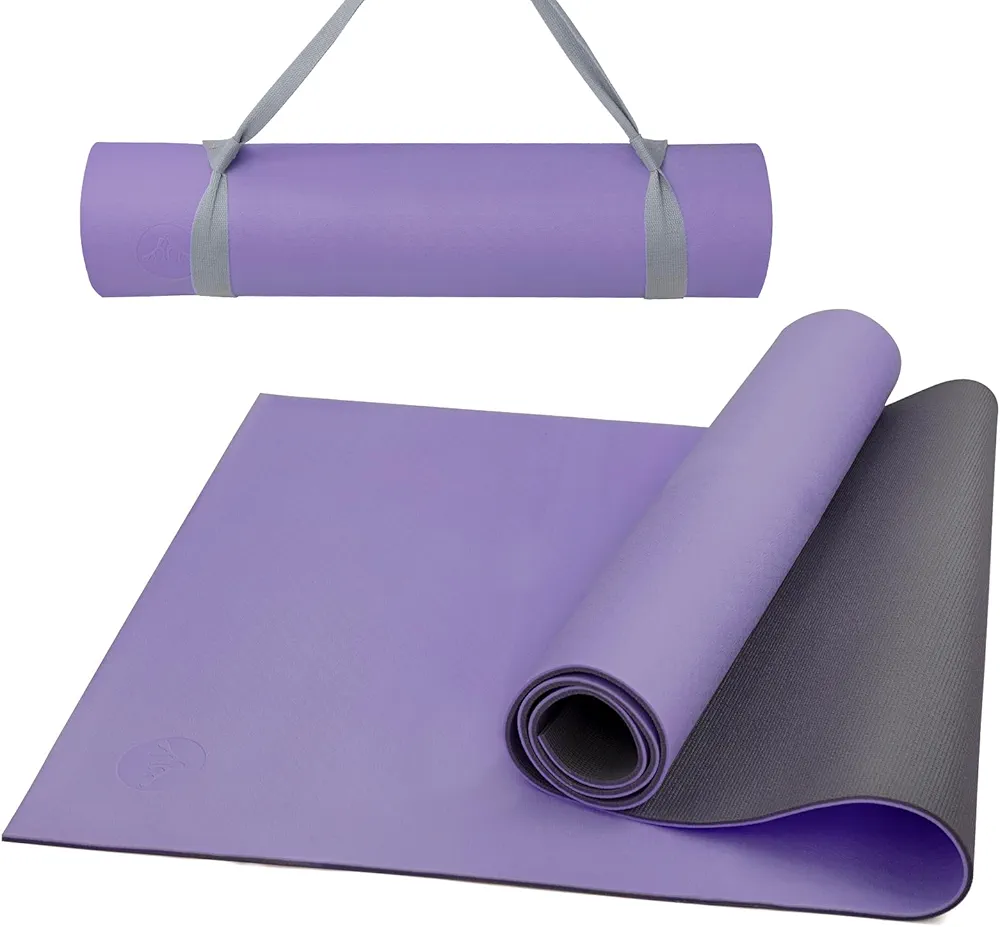 Yoga Mat Thick - Non Slip Yoga Mat with Strap, Anti-Tear Exercise & Fitness Mat for Yoga, Pilates & Floor Workouts, Carry Strap Included