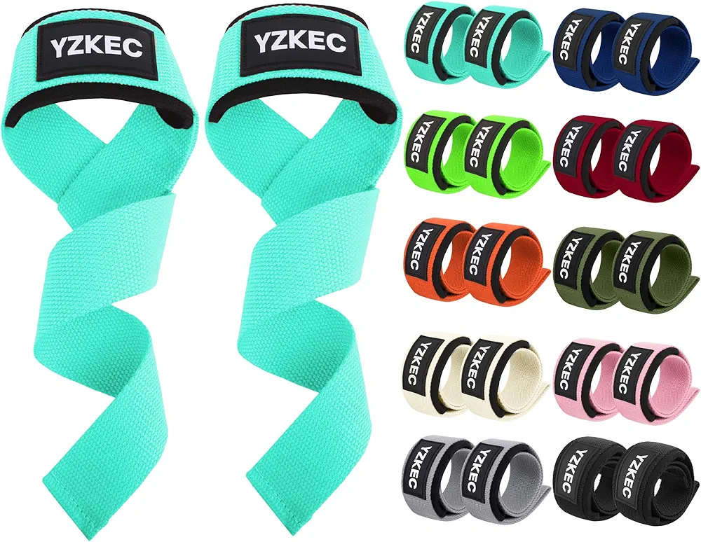 24" Cotton Weight Lifting Wrist Straps with Neoprene Cushioned Padded for Wrist Support and Protection，Weightlifting，Strength Training，Bodybuilding，Powerlifting，Dumbbell Workout，Men and Women