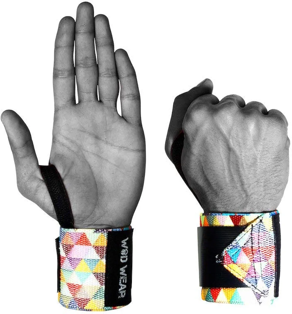 Elastic Wrist Wraps for Powerlifting, Strength Training, Bodybuilding, Cross Training, Olympic Weightlifting, Yoga Support - One Size Fits All