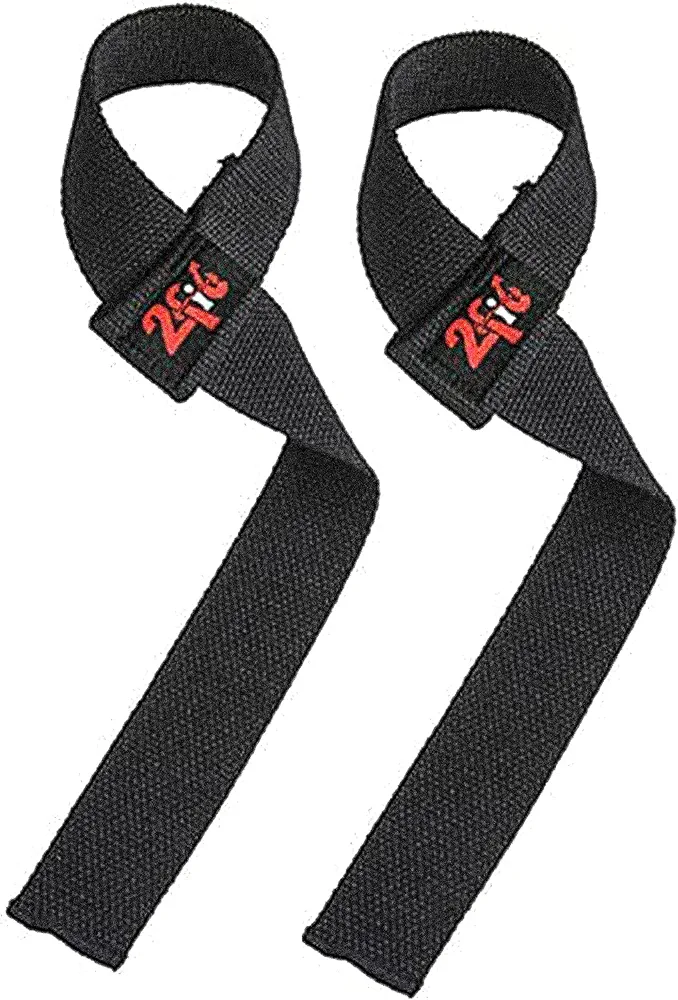2Fit Weight Lifting Straps Training Gym for Maximum Hand Grip Bar Wrist Support Black | Anti-Slip | Bodybuilding | Deadlifting