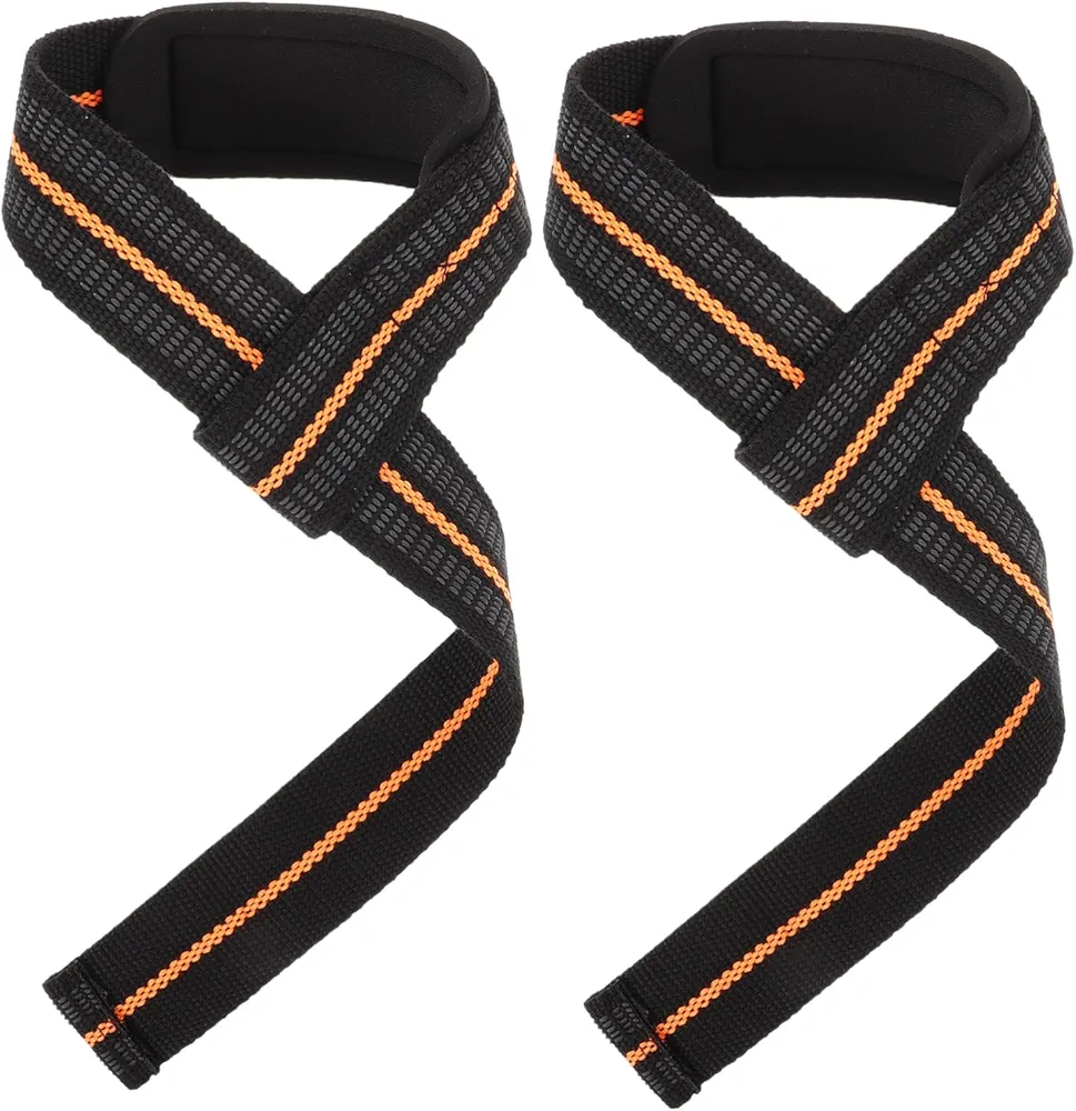 2pcs Weightlifting Grip Straps Wrist Wraps Lifting Weightlifting Straps Wrist Wraps for Weightlifting Weight Lifting Straps for Men Hand Straps for Weight Lifting Polyester Black