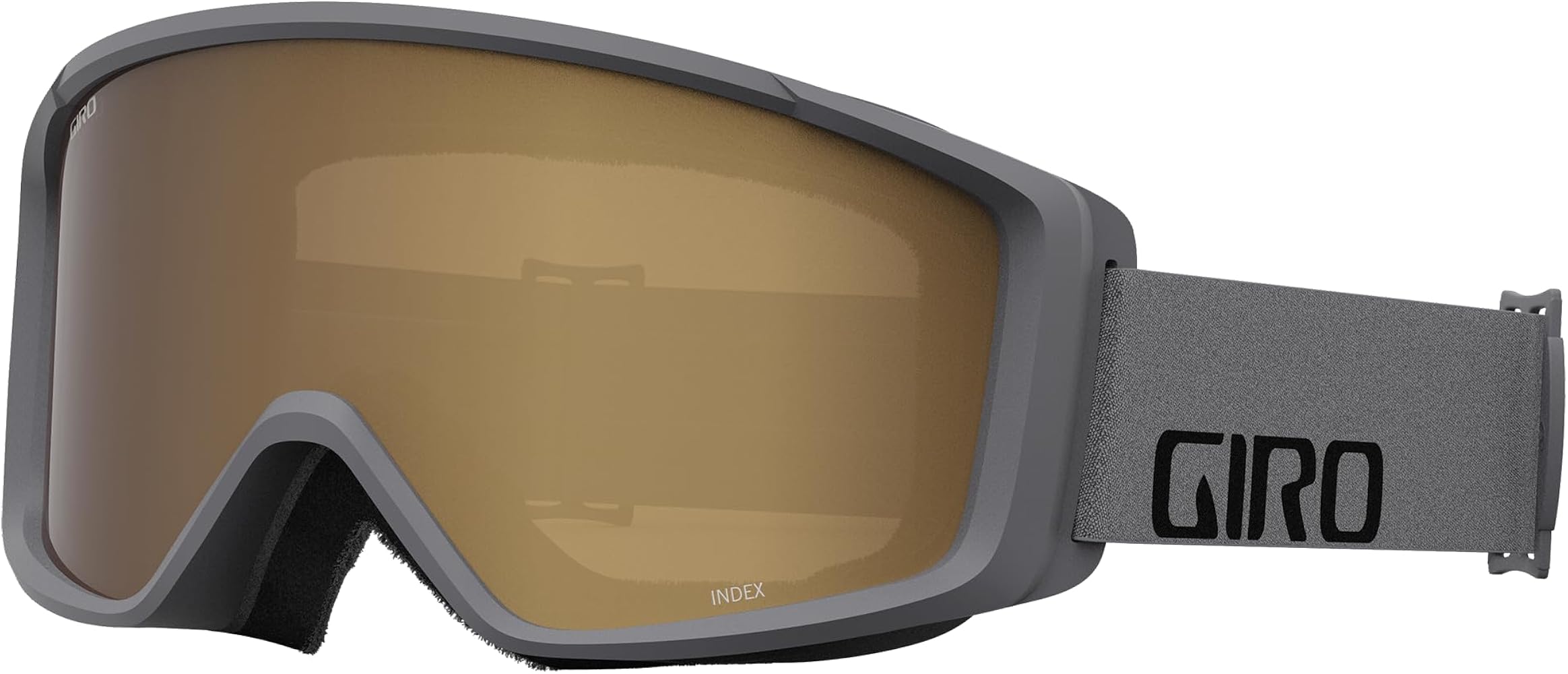 Giro Index 2.0 OTG Ski Goggles - Snowboard Goggles for Men, Women & Youth - Grey Wordmark Strap with Amber Rose Lens