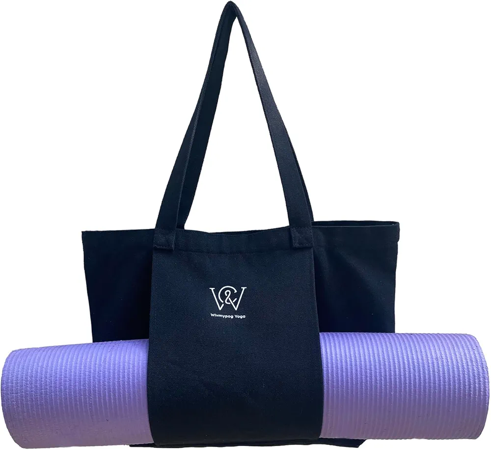 Wivmypog yoga mat bag, Yoga Mat Tote Bag with Mat Carrier Pocket, Easy to Carry Gym Shoulder Bag for Women and Men Workout, Pilates, Office Workout,Gym