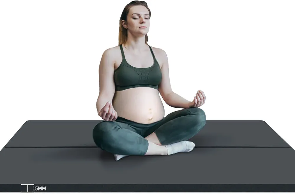 Yoga Mat Fitness &Exercise Mats Large Size 15/30mm Thick and Wide TPE Non-Slip Fitness Mat with Carrying Bag for All Types of Yoga, Pilates & Home Workout