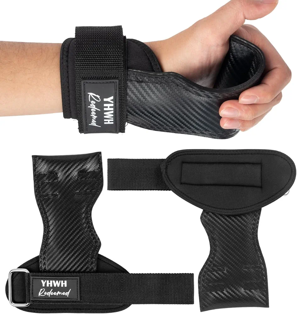 Workout Grips Women/Men with Velcro Wrist Straps - Premium Microfiber Gym Grip Straps for Weight Lifting - Versatile Bar Grips for Weight Lifting, Pull Ups, Gymnastics & More - Gym Hand Grips