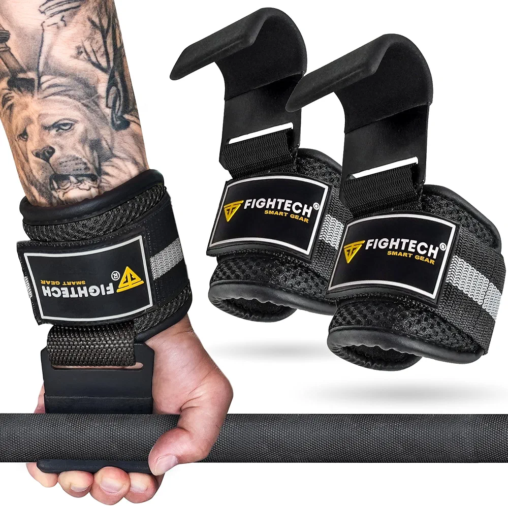 Premium Weight Lifting Hooks (Pair) - Heavy Duty Hand Grip and Wrist Straps Support - 9 mm Neoprene Padded for Deadlifts, Pull Ups, and Shrugs - Durable Workout Accessories for Men and Women