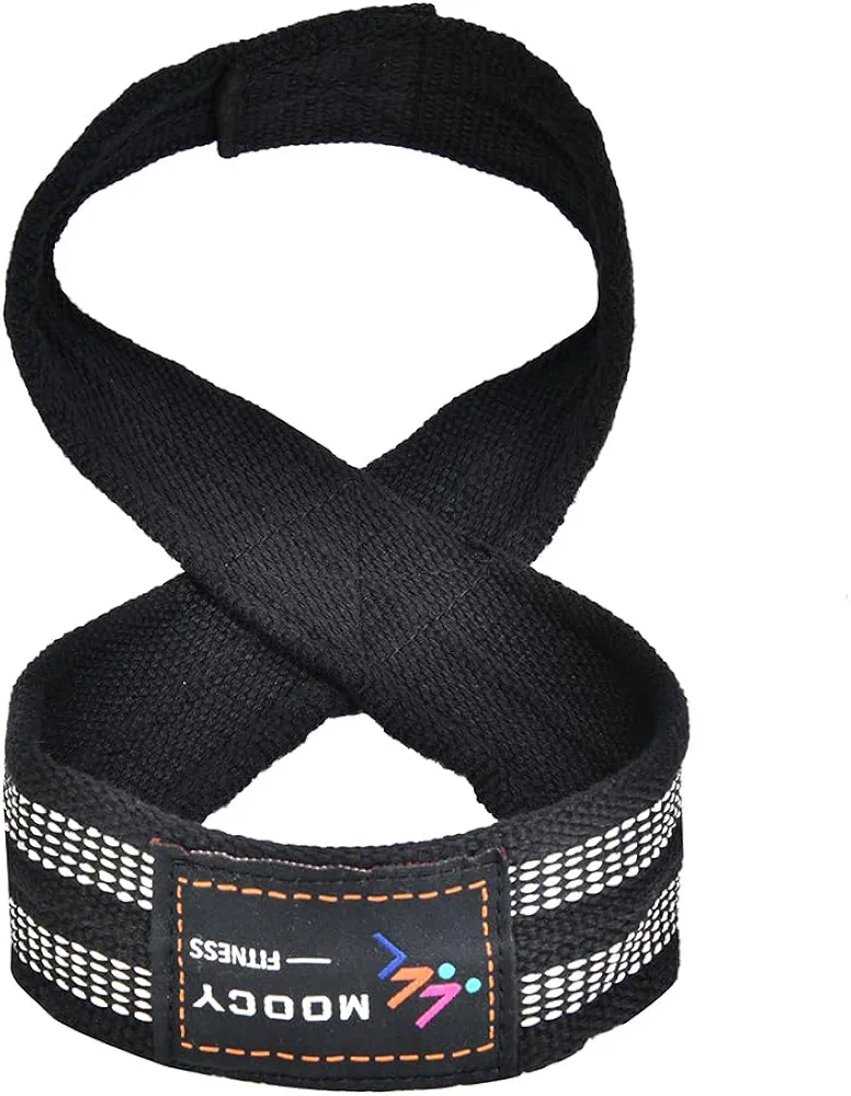 1 Pair Figure 8 Weight Lifting Straps Dead Lift Wrist Strap for Pull Ups Horizontal Bar Powerlifting Gym Fitness Bodybuilding Equipment