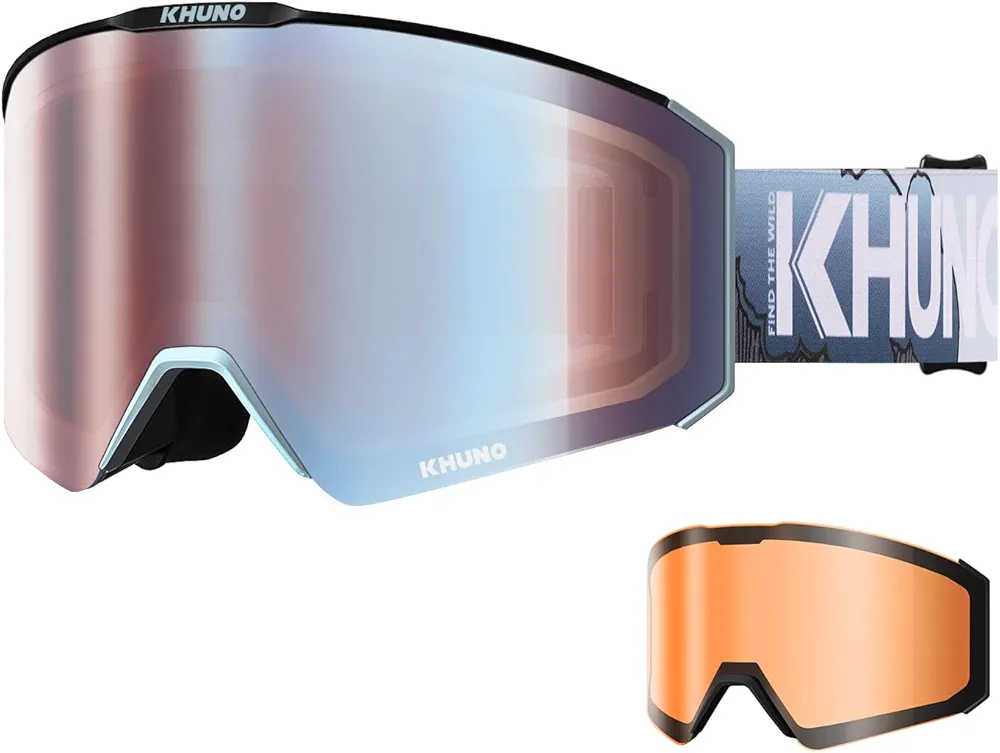KHUNO NIMBUS Cylindrical Snow Goggles w/Dual Lens by ZEISS Lenses