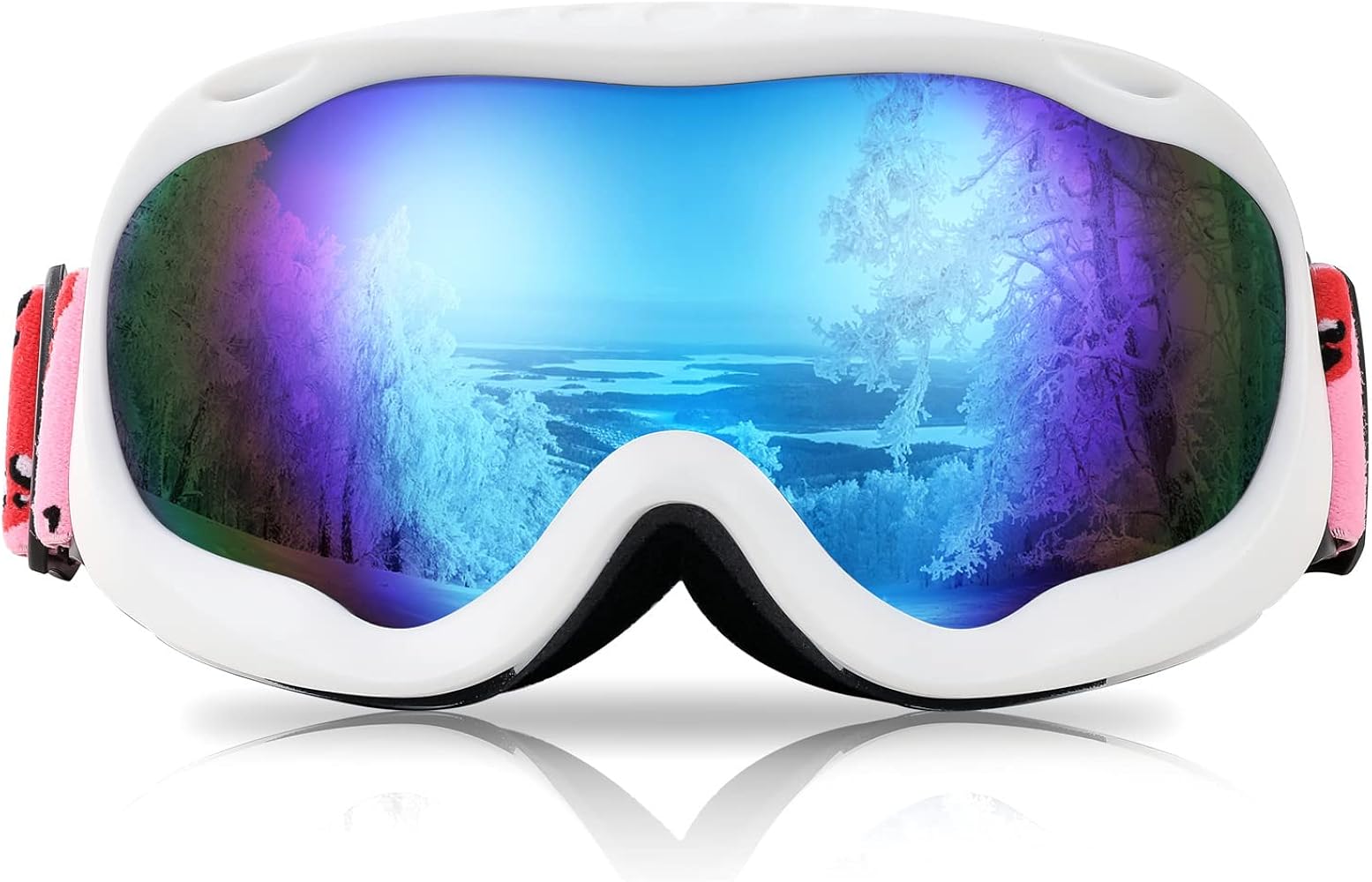 FEISEDY Sports Ski Goggles Snowboard Anti-Fog Mirrored Snow Goggles OTG UV Protection for Women Men Youth B2946