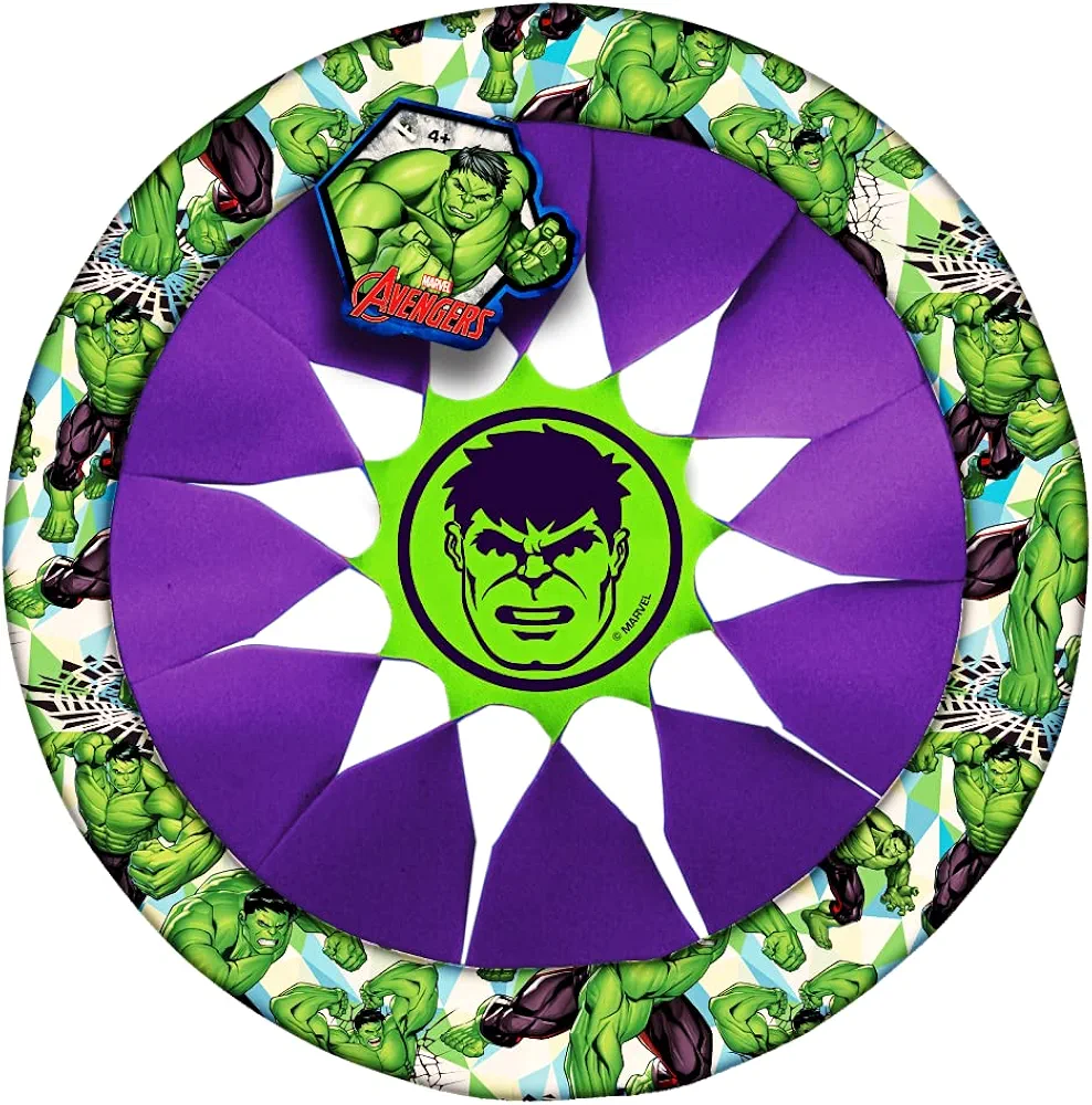 JA-RU Marvel Soft & Safe Frisbee Throwing Disc 12" (1 Hulk Disc) Spiderman, Hulk & Iron Man Flying Discs for Kids Boy Toys. Fidget Beach Pool Outdoor Outside Toys Family Game B-6827-1