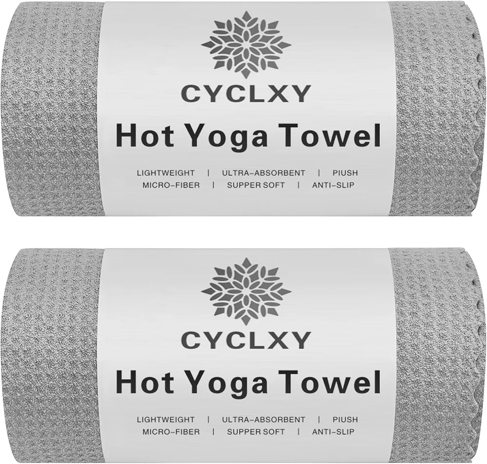 2 Pack Hot Yoga Towels,Yoga Towels for Hot Yoga Non Slip,Microfiber Super-Absorbent Yoga Mats Towel, Pilates,Bikram,Yoga Gear, Lint Free Long Bath Towels,Waffle Bath Towels for Bathroom