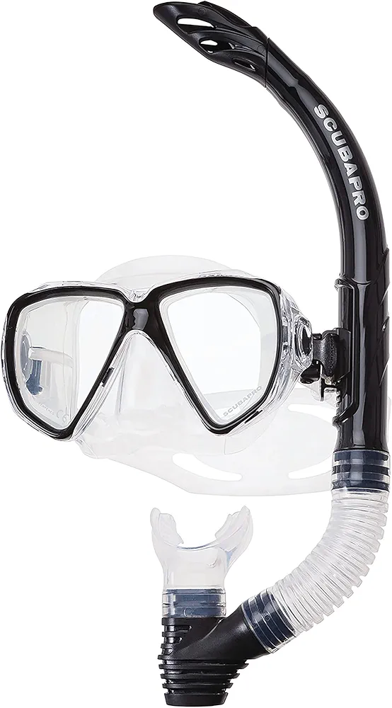 SCUBAPRO Currents Diving Mask Set with Snorkel, Black