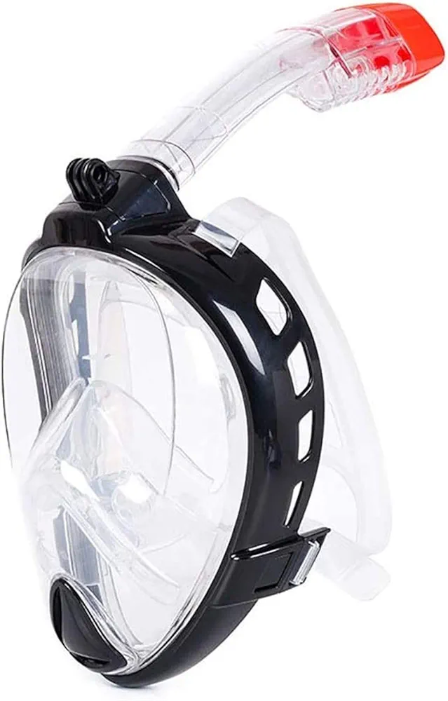 Diving Mask and Goggles Set: Dry Snorkel, Diving Suit, Swimming Glasses, and Full Face Snorkel Mask for a Comprehensive Diving Experience.BlackM