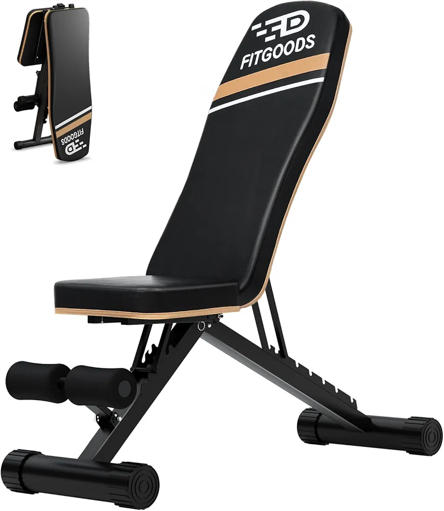 Assemble-Free Foldable Weight Bench Press for Home Gym, 660 LBS Capacity Incline Decline, Sit-up Bench for Full-Body Strength Training