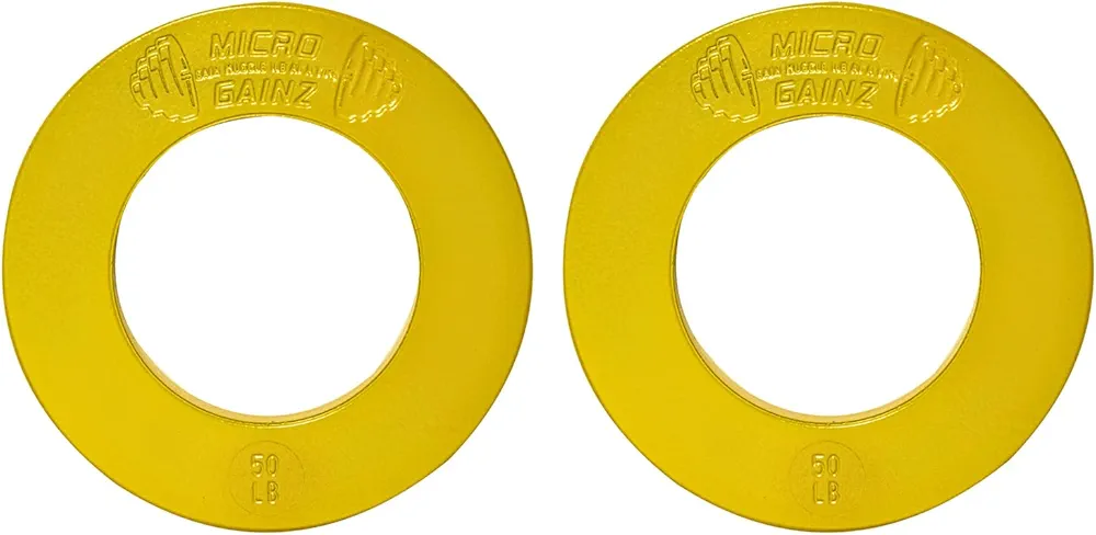 Micro Gainz Multi-Color Calibrated Fractional Weight Plates Set of 2 Pieces, Choose Set (.25LB-1LB), Designed for Olympic Barbell Weights for Strength Training, Made in USA